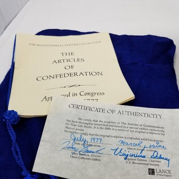 1975 Marcel Jovine Plate 8.5" The Articles of Confederation Bicentennial Pewter - Picture 3 of 6